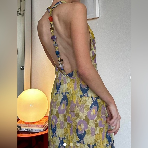 PRINTED BEADED DRESS - Picture 4 of 16